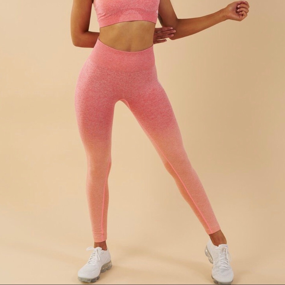 Gymshark ombré seamless leggings peach/coral